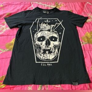 Killstar Fly High Skull Bat Coffin T-Shirt